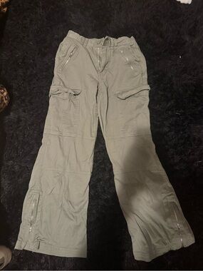 Ultra Flirt Olive Green Cargo Pants with Zipper Accents